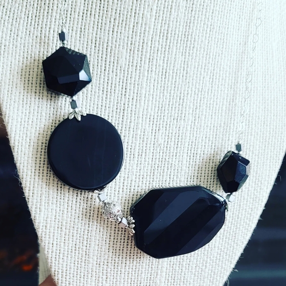 Black agate necklace - Picture 4 of 4